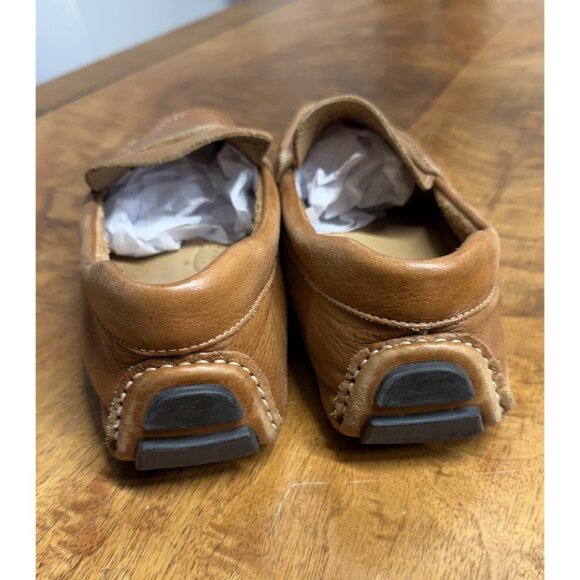 Nordstrom Men’s 10 Cody Driver Driving Penny Loafer Tan Leather Shoes Preppy - Picture 5 of 7